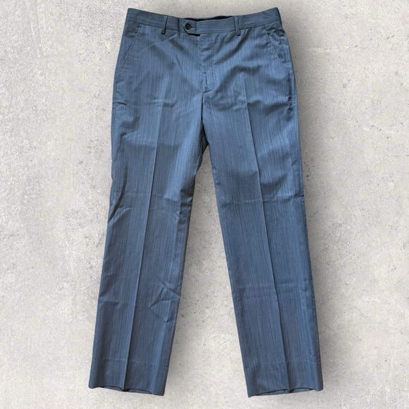 Paul Smith Mens Gray Wool Silk Professional Dress Pants Trousers 40R 34 Waist - Picture 1 of 13